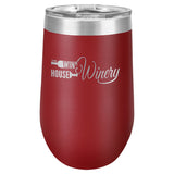 16 oz. Stemless Stainless Steel Wine Tumbler Signature Laser Engraving Maroon 