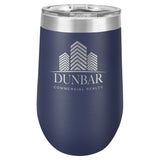 16 oz. Stemless Stainless Steel Wine Tumbler Signature Laser Engraving Navy 