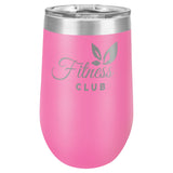 16 oz. Stemless Stainless Steel Wine Tumbler Signature Laser Engraving Pink 