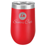 16 oz. Stemless Stainless Steel Wine Tumbler Signature Laser Engraving Red 