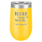 16 oz. Stemless Stainless Steel Wine Tumbler Signature Laser Engraving Yellow 