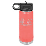 20 oz. Stainless Steel Water Bottle Tumbler with Flip Top Lid Signature Laser Engraving Coral 