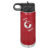 20 oz. Stainless Steel Water Bottle Tumbler with Flip Top Lid Signature Laser Engraving Maroon 