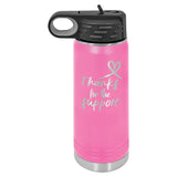 20 oz. Stainless Steel Water Bottle Tumbler with Flip Top Lid Signature Laser Engraving Pink 