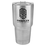 30 oz. Stainless Steel Tumbler Signature Laser Engraving Silver 