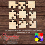 9 Piece Puzzle Shape Cutout in Wood