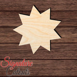 9 Point Star Shape Cutout in Wood