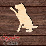 A Dog with Lifted Paw 001 Shape Cutout in Wood, Acrylic or Acrylic Mirror Craft Shapes & Bases Signature Cutouts 