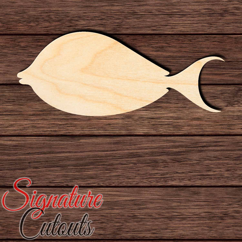 Acanthur Fish Shape Cutout in Wood, Acrylic or Acrylic Mirror - Signature Cutouts