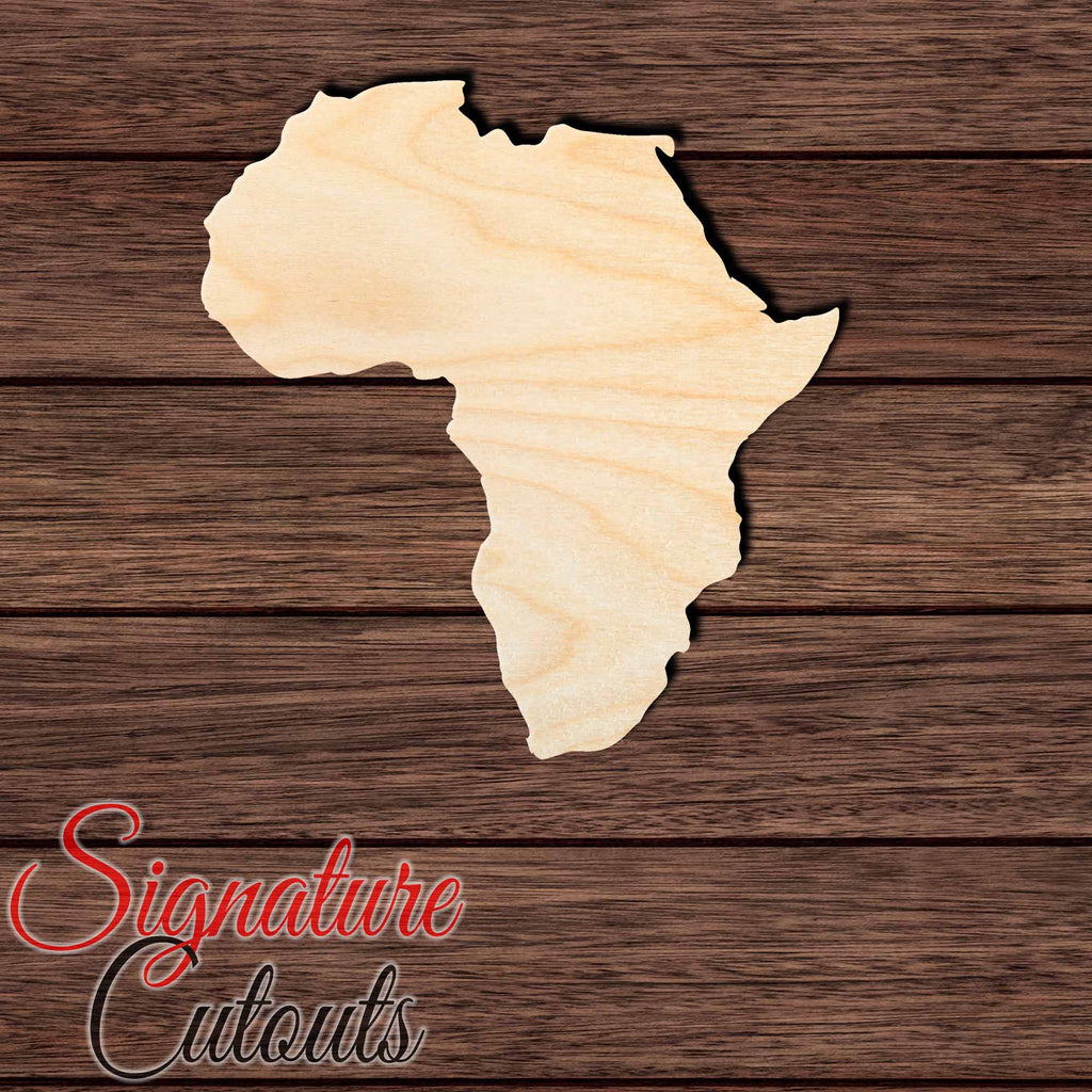 Africa Continent Shape Cutout in Wood, Acrylic or Acrylic Mirror - Signature Cutouts