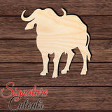 African Buffalo 001 Shape Cutout in Wood