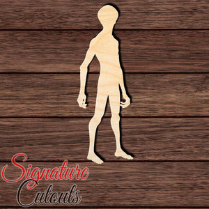 Alien 005 Shape Cutout in Wood, Acrylic or Acrylic Mirror Craft Shapes & Bases Signature Cutouts 