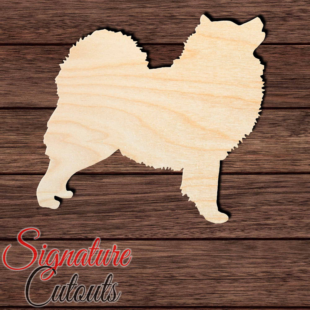 American Eskimo Dog 002 Shape Cutout in Wood, Acrylic or Acrylic Mirror - Signature Cutouts