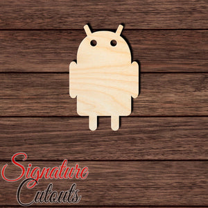 Android Robot Shape Cutout in Wood, Acrylic or Acrylic Mirror - Signature Cutouts