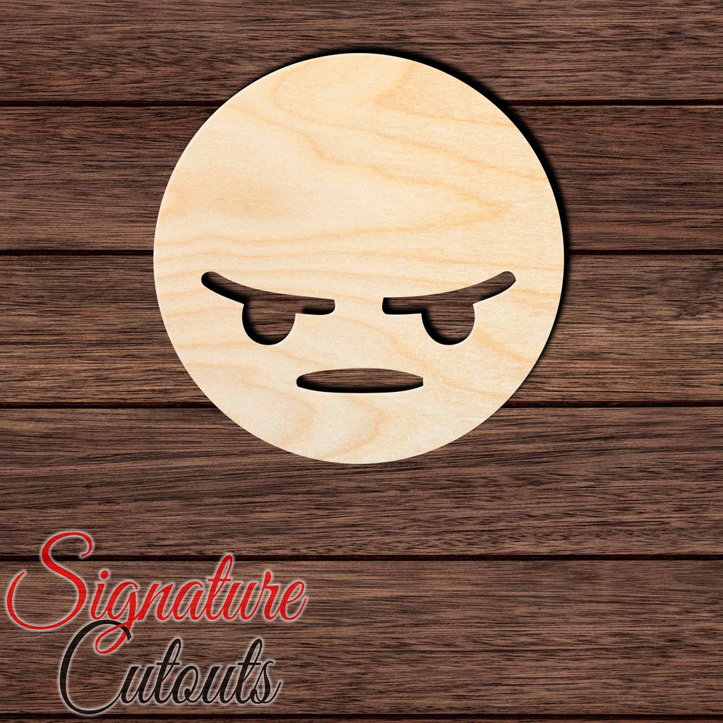 Angry Emoji Shape Cutout in Wood, Acrylic or Acrylic Mirror - Signature Cutouts