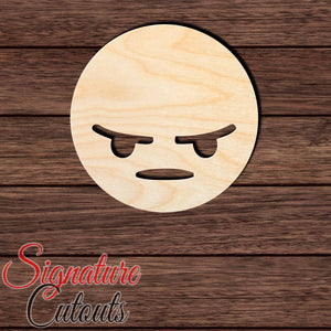 Angry Emoji Shape Cutout in Wood, Acrylic or Acrylic Mirror - Signature Cutouts