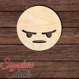 Angry Emoji Shape Cutout in Wood