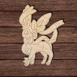 Anime 021 - Sylveon Shape Cutout in Wood Craft Shapes & Bases Signature Cutouts 