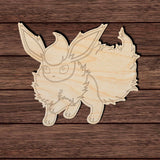Anime 022 - Eevee Shape Cutout in Wood