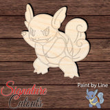 Anime Monster 008 - Wartortle Shape Cutout in Wood, Acrylic or Acrylic Mirror Craft Shapes & Bases Signature Cutouts 