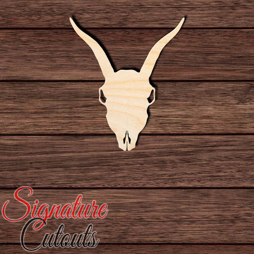 Antelope Skull Shape Cutout in Wood, Acrylic or Acrylic Mirror - Signature Cutouts