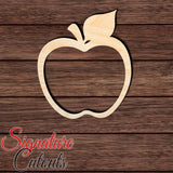 Apple with Outline Shape Cutout in Wood, Acrylic or Acrylic Mirror - Signature Cutouts