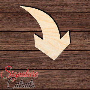 Arrow 006 Shape Cutout in Wood, Acrylic or Acrylic Mirror - Signature Cutouts