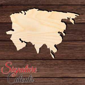 Asia Shape Cutout in Wood, Acrylic or Acrylic Mirror - Signature Cutouts