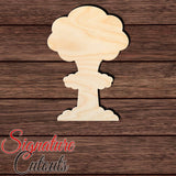 Atomic Mushroom Cloud 001 Shape Cutout in Wood Craft Shapes & Bases Signature Cutouts 