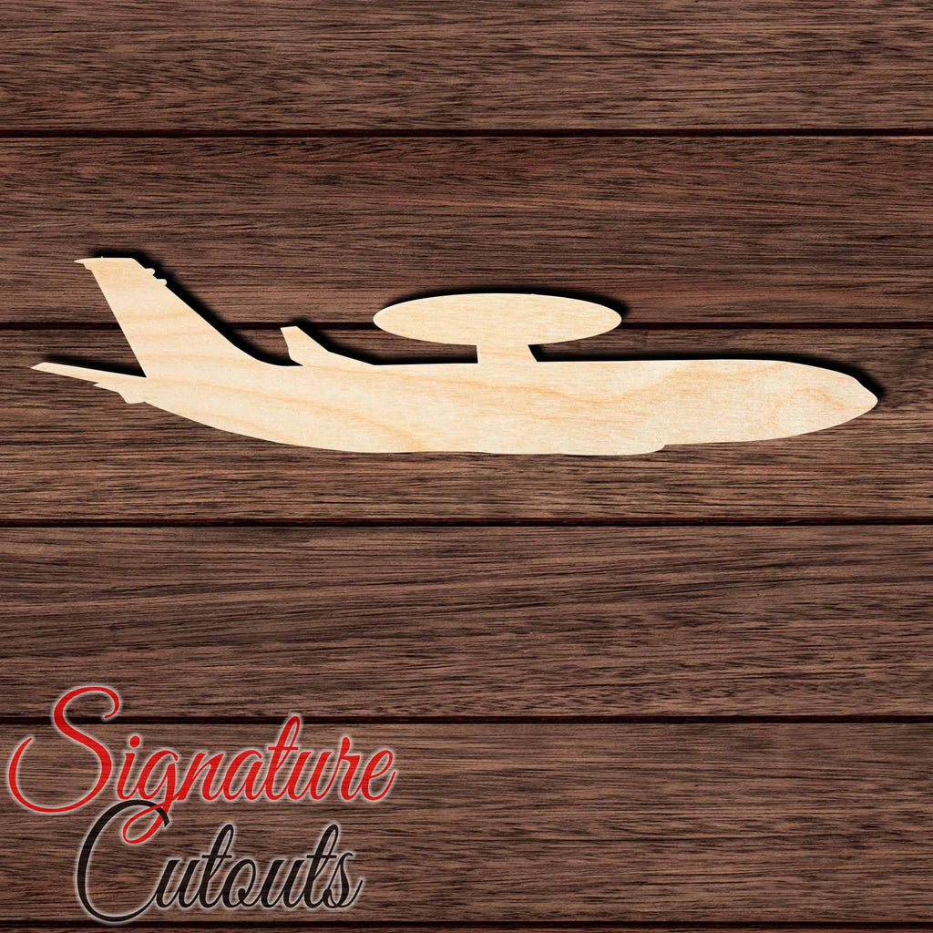 AWACS Plane Shape Cutout in Wood, Acrylic or Acrylic Mirror - Signature Cutouts