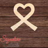 Awareness Ribbon Heart 001 Shape Cutout in Wood, Acrylic or Acrylic Mirror - Signature Cutouts