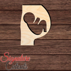 Baby Belly 001 Shape Cutout in Wood, Acrylic or Acrylic Mirror - Signature Cutouts