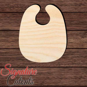 Baby Bib 001 Shape Cutout in Wood, Acrylic or Acrylic Mirror - Signature Cutouts
