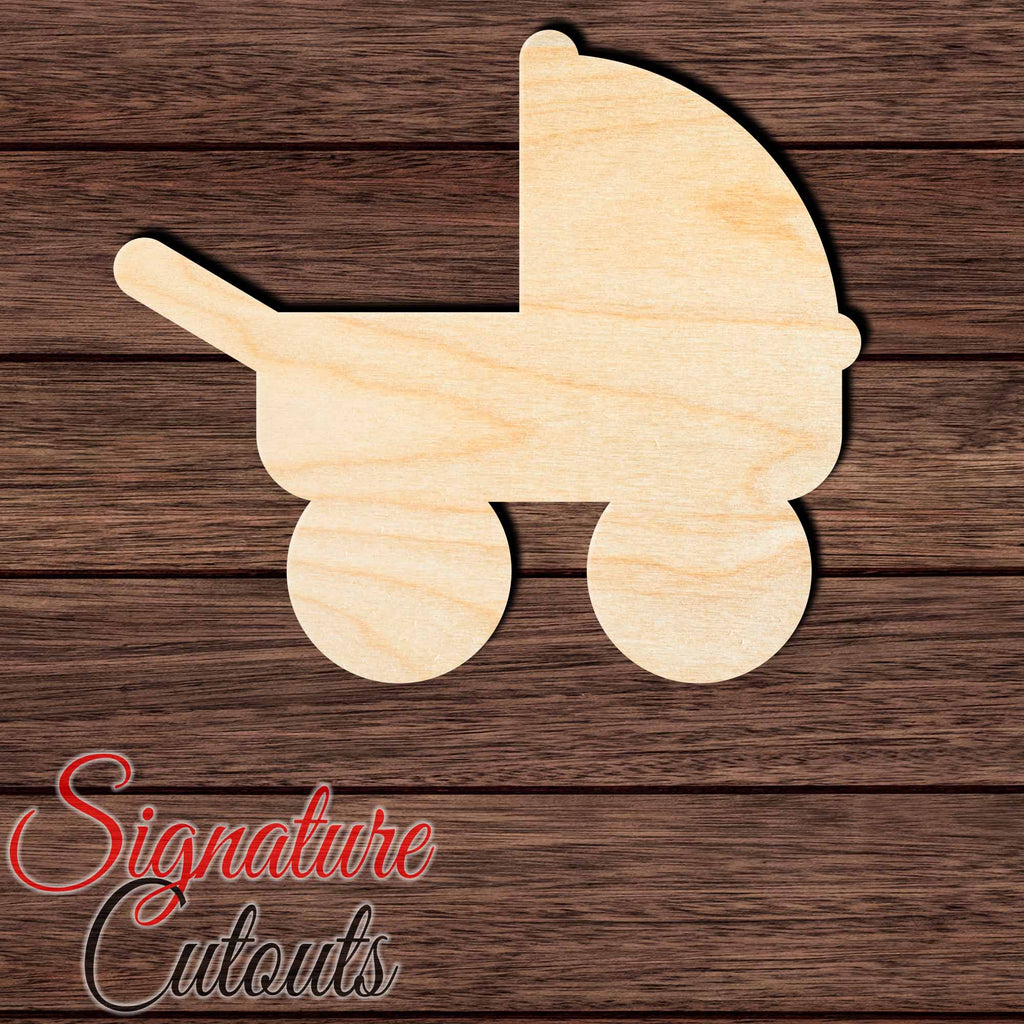 Baby Stroller 002 Shape Cutout in Wood, Acrylic or Acrylic Mirror Craft Shapes & Bases Signature Cutouts 