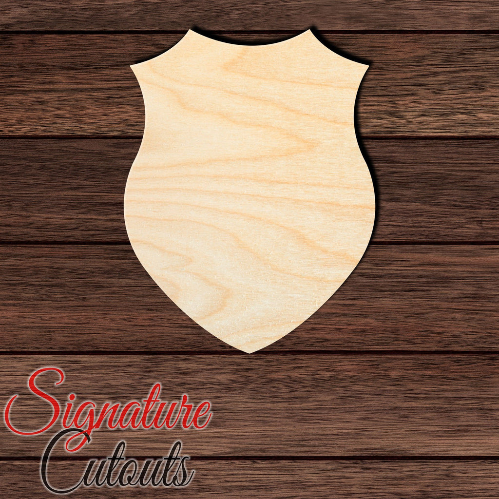 Badge - Shield 002 Shape Cutout in Wood, Acrylic or Acrylic Mirror - Signature Cutouts