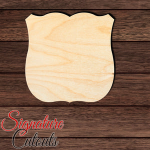 Badge - Shield 005 Shape Cutout in Wood, Acrylic or Acrylic Mirror - Signature Cutouts