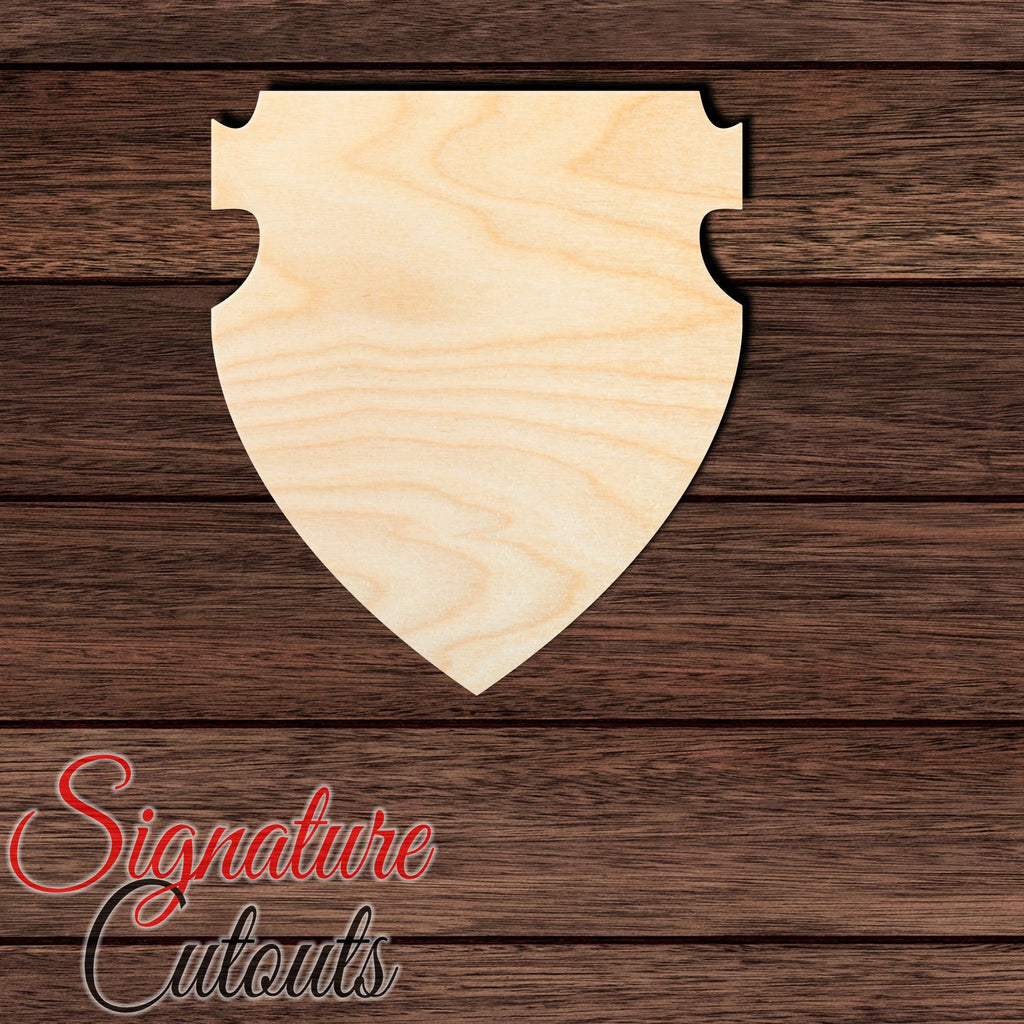 Badge - Shield 006 Shape Cutout in Wood, Acrylic or Acrylic Mirror - Signature Cutouts