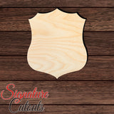 Badge - Shield 007 Shape Cutout in Wood, Acrylic or Acrylic Mirror - Signature Cutouts