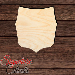 Badge - Shield 009 Shape Cutout in Wood, Acrylic or Acrylic Mirror - Signature Cutouts