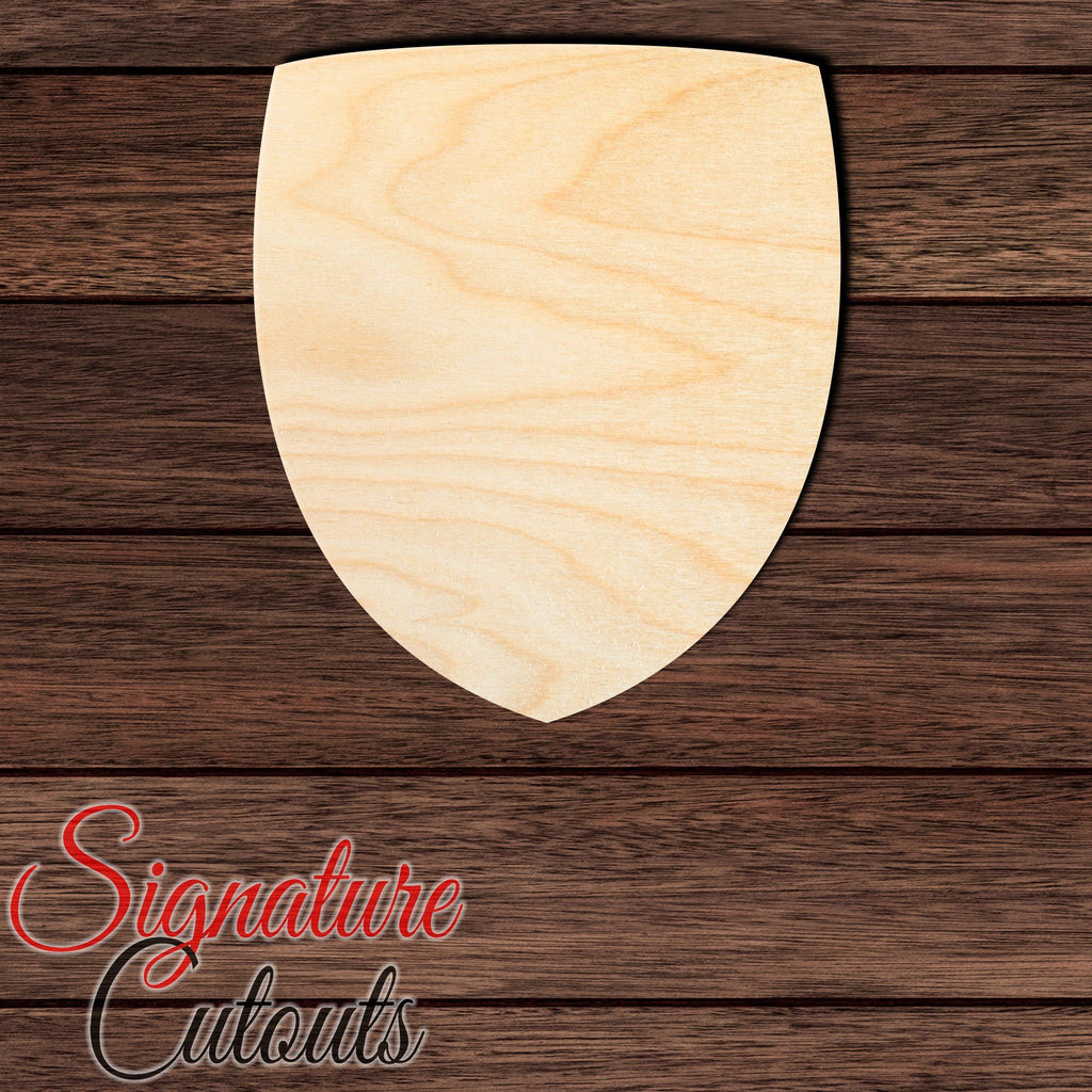 Badge - Shield 012 Shape Cutout in Wood, Acrylic or Acrylic Mirror - Signature Cutouts