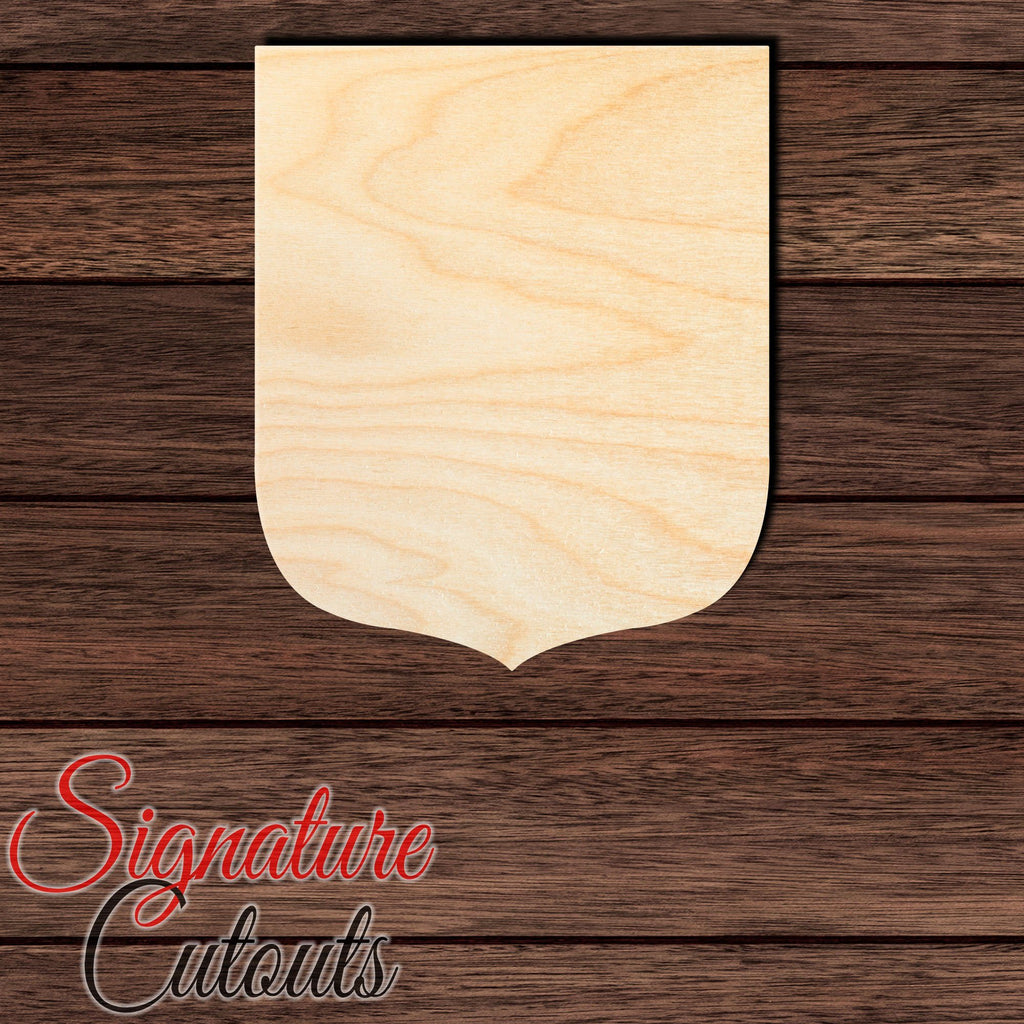Badge - Shield 013 Shape Cutout in Wood, Acrylic or Acrylic Mirror - Signature Cutouts