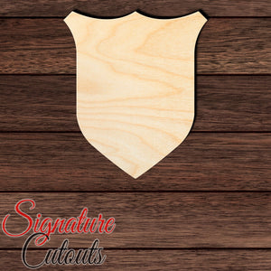 Badge - Shield 014 Shape Cutout in Wood, Acrylic or Acrylic Mirror - Signature Cutouts