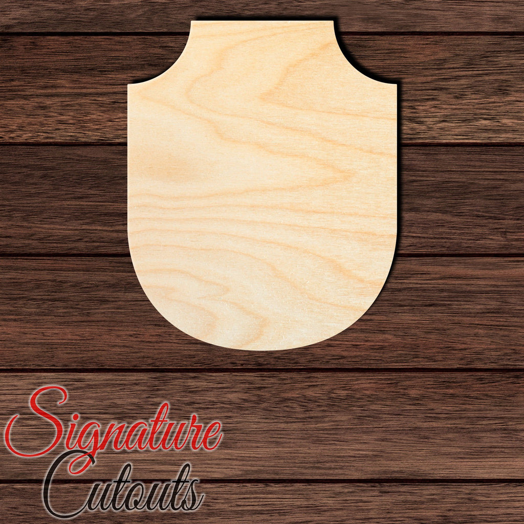Badge - Shield 015 Shape Cutout in Wood, Acrylic or Acrylic Mirror - Signature Cutouts