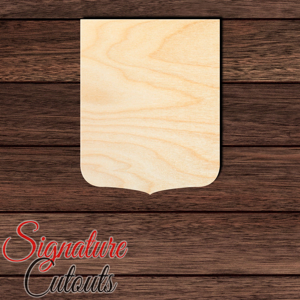 Badge - Shield 019 Shape Cutout in Wood, Acrylic or Acrylic Mirror - Signature Cutouts