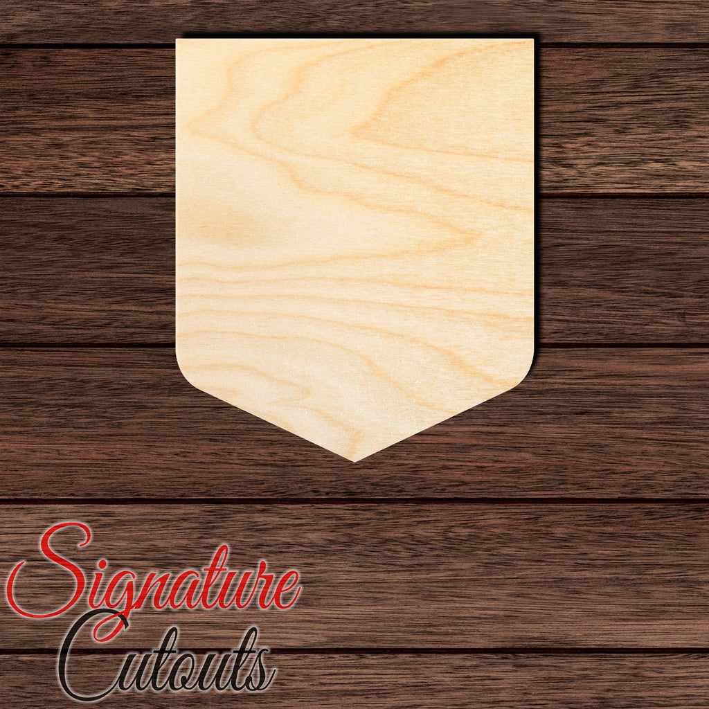 Badge - Shield 020 Shape Cutout in Wood, Acrylic or Acrylic Mirror - Signature Cutouts