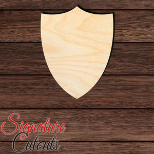 Badge - Shield 021 Shape Cutout in Wood, Acrylic or Acrylic Mirror - Signature Cutouts
