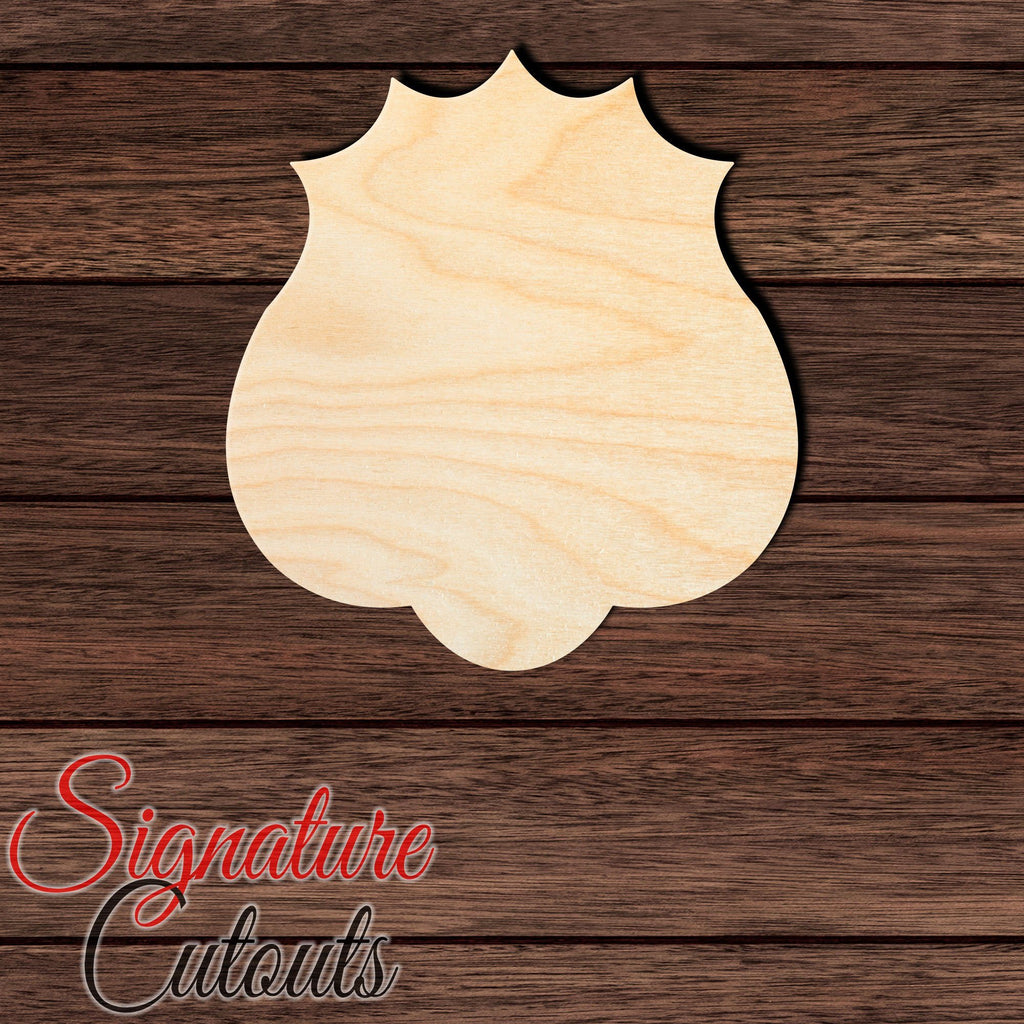Badge - Shield 026 Shape Cutout in Wood, Acrylic or Acrylic Mirror - Signature Cutouts