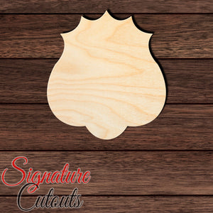 Badge - Shield 026 Shape Cutout in Wood, Acrylic or Acrylic Mirror - Signature Cutouts