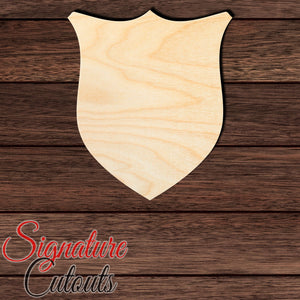 Badge - Shield 029 Shape Cutout in Wood, Acrylic or Acrylic Mirror - Signature Cutouts