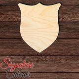 Badge - Shield 029 Shape Cutout in Wood, Acrylic or Acrylic Mirror - Signature Cutouts